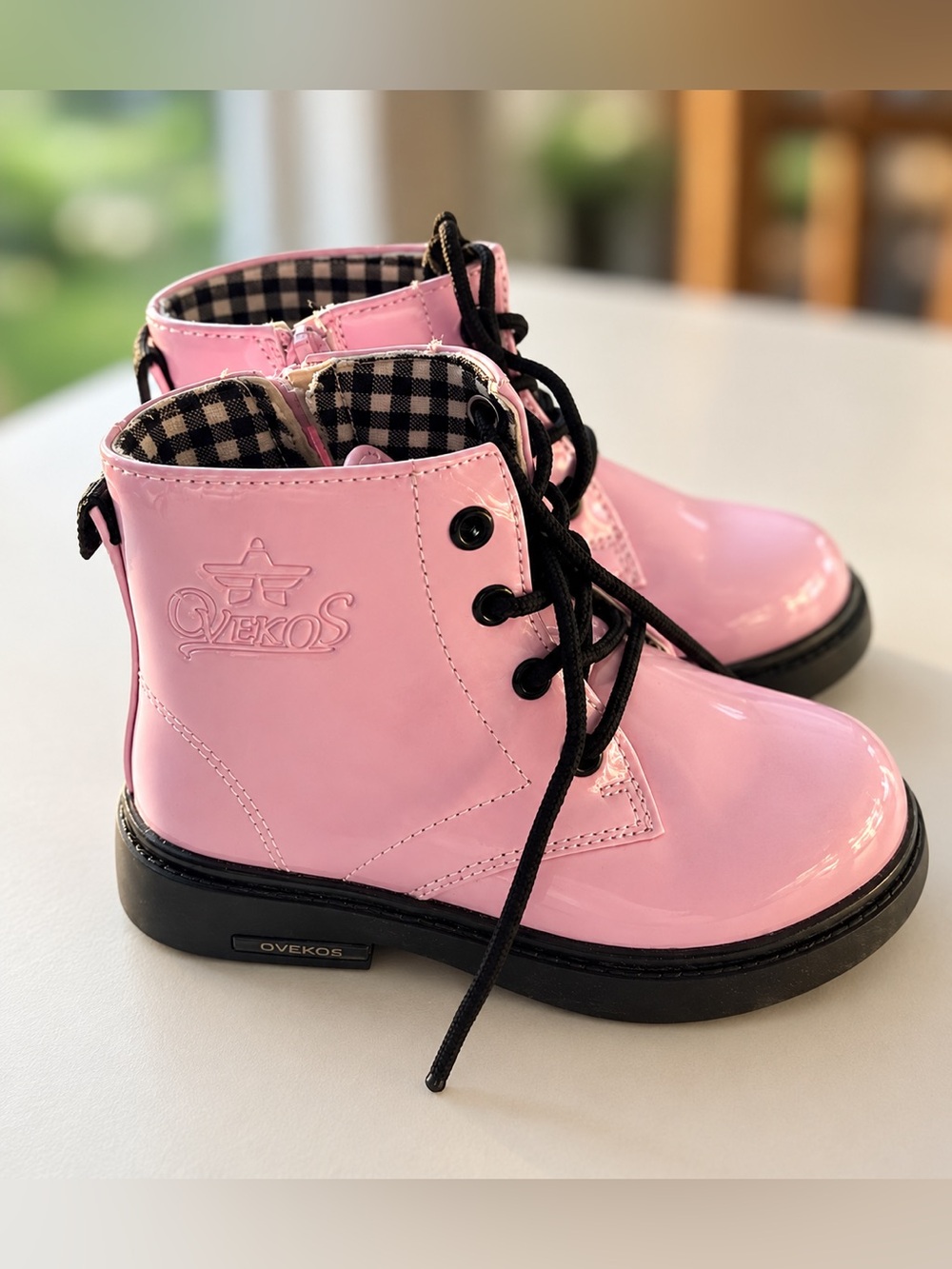 Pink Combat Boots – Kids Size 10
